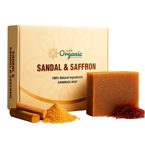 Jabón Artesanal de Azafrán en Barra, Jabón Corporal Herbal Sólido con Ingredientes Naturales, Aceite de Oliva, Uso Diario para Adultos - Product Image 1