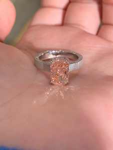 Bagues de fiançailles personnalisées en argent sterling 925 avec diamants de laboratoire taille radiant couleur rose, bijoux de mode haut de gamme pour femmes - Product Image 4