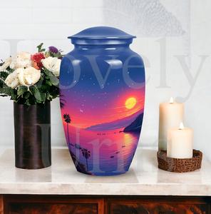 Urna Funeraria Azul Mediana para Cenizas Humanas, Urna Conmemorativa Decorativa, Recuerdo Funerario - Product Image 3