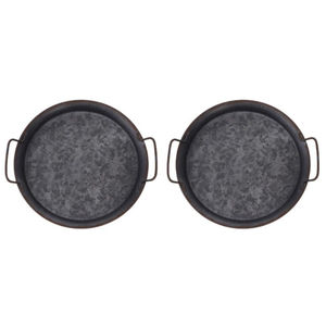 Plateau de service rond en fer de style moderne avec poignées, plateau de rangement et de présentation en métal pour la décoration de la maison et de la cuisine, au prix le plus bas. - Product Image 1