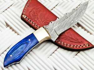 Couteau de chasse artisanal personnalisé OEM ODM, couteau de survie à lame fixe en acier Damas, vente en gros, couteaux pliants pour la chasse et le camping - Product Image 2