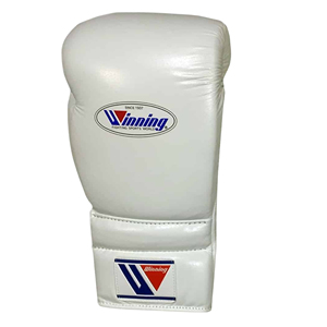 Winning BOXING Gloves 14oz 16oz White Customizable Kick Boxing Training Glove Lace-up Hook & Loop strap Genuine Leather - Product Image 5
