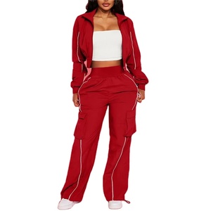 Nouvelle Collection Automne : Ensemble Deux Pièces Imprimé Maternité Femme – Haut Court à Manches Longues Rayé avec Poches et Pantalon Décontracté - Product Image 3