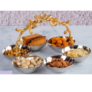 Bol de service en métal au design moderne, nouveau look, tendance, pour fruits et desserts, idéal pour servir des dattes et des fruits sucrés, nouvelle arrivée - Product Image 5