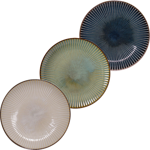 Ensemble d'assiettes à dîner de 12 pouces en céramique Mino, cuite au four, design émaillé Wabi-Sabi, fabriqué au Japon - Product Image 2
