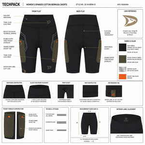 Shorts Deportivos de Cintura Baja para Mujer, con Bolsillo Lateral, Ecológicos, Transpirables, con Cierre de Cordón, de Spandex y Algodón, Color Sólido Negro Oliva - Product Image 6
