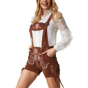 Ensemble de Lederhosen traditionnels bavarois pour femmes, broderie de logo personnalisée, costume d'Oktoberfest écologique uni pour événements - Product Image 3