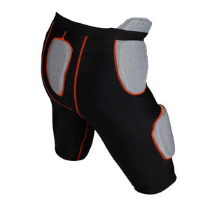 Pantalon de football américain noir premium avec protections intégrées respirantes, impression par sublimation intégrale, haute performance, anti-humidité - Product Image 3