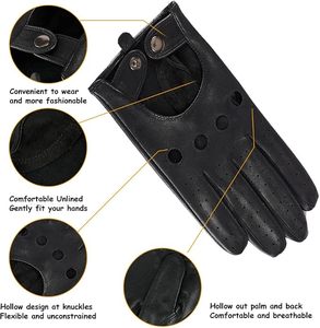 Guantes de Conducción de Cuero, Largos hasta la Muñeca, Transpirables, con Pantalla Táctil, Sin Forro, para Invierno, Playa, Casual, Deportivos, Cálidos - Product Image 6