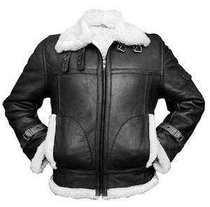 Veste en cuir de mouton de qualité supérieure pour homme, manteau d'hiver chaud noir, col mandarin, fermeture éclair, écologique, respirant - Product Image 1