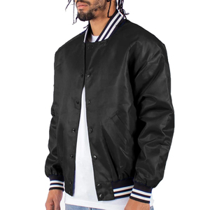 Chaquetas Varsity de Satén, Nuevo Estilo, Chaqueta Bomber de Satén para Hombre, Invierno, Logotipo Frontal Personalizado, Transpirable, Estilo Urbano - Product Image 2