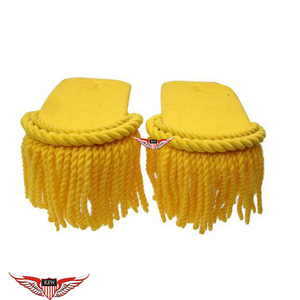 Épaulette de luxe vintage jaune personnalisable, accessoire d'uniforme, pour défilés et cérémonies, avec franges - Product Image 1