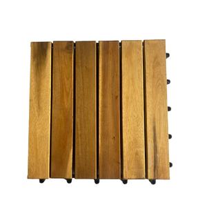 Dalles de sol extérieures contemporaines en bois d'acacia du Vietnam, antidérapantes, imperméables, à emboîtement, finition mate, huilées, garantie 5 ans, installation facile - Product Image 1