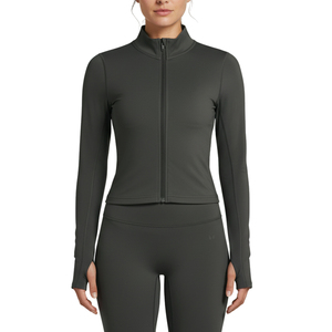 Ensemble de yoga et de sport pour femmes, 2 pièces, tenue de sport sans couture à manches longues, vente en gros d'équipements de fitness - Product Image 1