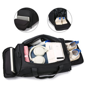 Premium Black Sport Gym Bag Large Capacity Training Duffle with Shoe Compartment and Breathable Mesh Exterior Pocket - Product Image 6