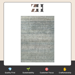 Alfombra Rectangular Beige de Viscosa Tejida a Mano, Alfombra de Viscosa Hecha a Mano de Primera Calidad, Alfombra Decorativa Tejida a Mano para Decoración del Hogar - Product Image 6