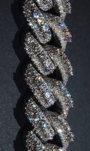 <b>Iced</b> <b>Out</b> VVS Moissanite Diamond 15MM Width Necklace Bracelet Silver 925 Hip Hop Miami Jewelry Custom Cuban Link <b>Chain</b> - Product Image 2