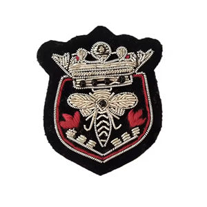 Insignia de blazer de tela de lona 3D totalmente personalizada con bordado de bullion hecho a mano, insignia de alta calidad para uniformes de blazer, superventas - Product Image 2