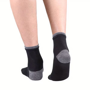 Mid Crew <b>Socks</b> Soft Breathable <b>Quarter</b> <b>Socks</b> Black Color Daily Casual <b>Socks</b> Double Crew Design Comfortable Stretch Athletic - Product Image 2