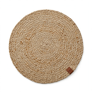 Alfombra Redonda Tejida de Yute, Estilo Bohemio Natural, Antideslizante, Hecha a Mano, con Pelo Suave, para Sala de Estar, Exportación desde BD - Product Image 3
