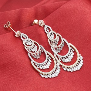 Jewelspaark 5.32 Ct Baguette White Natural <b>Diamond</b> Drop <b>Dangle</b> Trendy Ladies <b>Earrings</b> Rhodium Plated 925 Sterling Silver Custom - Product Image 5