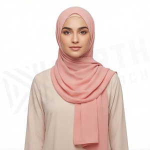 Women Solid Color <b>Chiffon</b> Shawl Skin-Friendly Daily Wear <b>Scarf</b> - Product Image 5