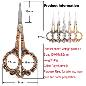 Tijeras Dobles Profesionales para Coser, Equipo de Belleza, Tijeras Pequeñas de Acero Inoxidable con Mango Dorado - Product Image 6