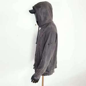 Custom Blank Vintage Distressed <b>Pullover</b> <b>Mens</b> Acid Washed Paint Splatter Sunfaded Winter Fleece Streetwear Hoodie No - Product Image 4