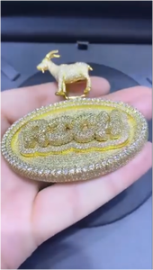 Colgante Redondo Personalizado con Nombre Hip Hop, Joyería con Letras, Moissanita Iced Out, Micro Pavé y Engaste de Garras - Product Image 4