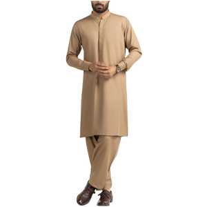 Ensemble de salwar kameez de luxe pour hommes, vêtements indiens et pakistanais, tenue traditionnelle classique en coton pour l'Aïd - Product Image 1