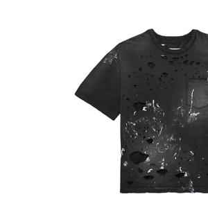 Camisetas Modernas Holgadas con Efecto Desgastado para Hombre, 100% Algodón, Ligeras, con Impresión de Logotipo Personalizado, Ropa Urbana, Servicio OEM - Product Image 3