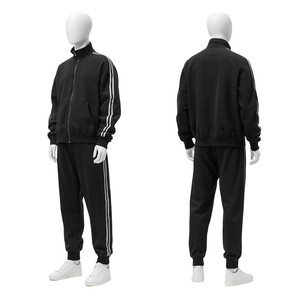 Men Oversized Drop Shoulder Lightweight Polyester/Cotton Drawstring Closure Premium Streetwear Tracksuit Set - Product Image 2