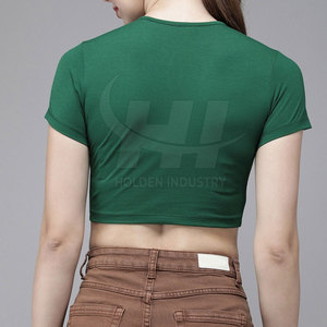 Fabricant pakistanais de t-shirts courts pour femmes, qualité supérieure, OEM, t-shirts courts pour femmes sur mesure - Product Image 3