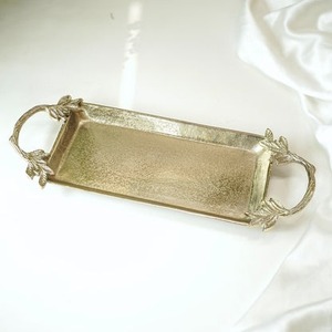 Plateau de service en métal de forme originale, plat décoratif en aluminium poli, plat à fruits pour la décoration de table de mariage ou de fête - Product Image 4