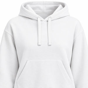 <b>Women's</b> <b>White</b> Cropped <b>Hoodie</b> Drop Shoulder Pullover Sweatshirt With Kangaroo Pocket Casual Solid Long Sleeve Top - Product Image 3