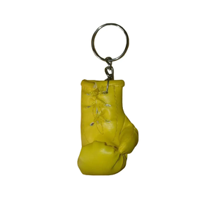 Porte-clés gant de boxe en cuir PU tricolore vert, blanc et rouge, motif campagnard, petit anneau fendu, cadeau souvenir sportif - Product Image 4