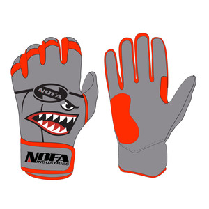 Guantes de Bateo de Cuero NOFA, Negros y Blancos, Acolchados, con Cierre de Hebilla, Ambidiestros, Unisex, para Adultos, Entrenamiento de Béisbol - Product Image 4