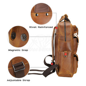 Mochila de Cuero de Calidad, Mochila de Cuero para Portátil, Mochila de Cuero Segura, Bolsa de Transporte Profesional - Product Image 3