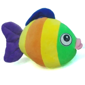 Venta al por mayor de fábrica: Muñeco de peluche de 7 pulgadas de pez tropical colorido, juguete de pez dorado, peluche de animal marino para máquina de grúas - Product Image 1