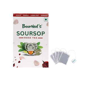 Sachets de thé BourNeels Corosp (Graviola) Rose | | Sans conservateurs Riche en vitamine C Corossol Menthe Thé Kadha Thé à saveur de rose Thé rouge - Product Image 1