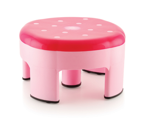 Modern Plastic <b>Stool</b> with Tufted Top and Polka Dot Design for Home Living Room Furniture - Product Image 2