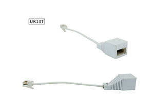 Adaptador de Reino Unido a RJ con Condensador de Anillo, Cable Convertidor de Ethernet a Línea Telefónica de 4 Hilos, 28AWG, 10cm, Blanco, Cumple con RoHS - Product Image 4