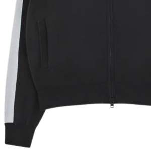 Chaqueta Deportiva de Punto con Franja Lateral Negra, Cierre de Cremallera, Estilo Urbano, Puños Acanalados, Tejido Suave, Unisex, Ajuste Cómodo, Premium, Uso Diario - Product Image 2
