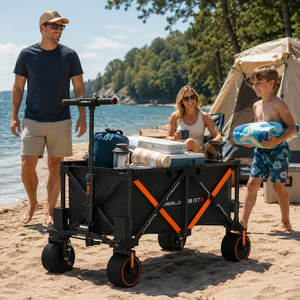 Carrito Plegable con Ruedas Todoterreno Antideslizantes, Bloqueo de Seguridad para Mascotas, Freno de Descenso Lento, Carrito de Transporte para Perros al Aire Libre - Product Image 2