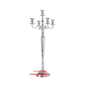Candelabros de lujo para decoración de boda, candelabro para decoración del hogar, candelabro hecho a mano de Metal niquelado - Product Image 1