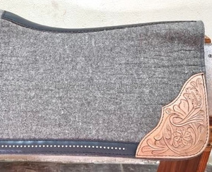 แผ่นอานผ้าสักหลาดขนแกะสีเทาสไตล์ตะวันตกสำหรับขี่ม้าม้าลายออกแบบได้ตามต้องการ - Product Image 5