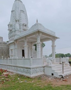 White Marble Temple <b>Mandir</b> Home Hand Carved Vertical Pattern Pooja <b>Mandir</b> Uttar Pradesh - Product Image 6