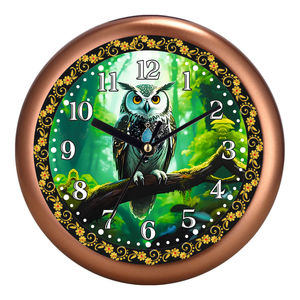 Horloge murale décorative moderne Liviya en forme de hibou, silencieuse, à quartz, personnalisée, décoration d'intérieur pour la fête des mères et Noël - Product Image 1