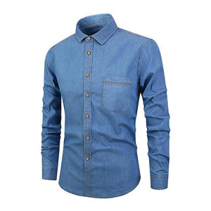 Chemise en jean décontractée pour hommes, tissu doux et léger, respirant, idéale pour l'été, col boutonné, coupe classique, OEM 2026 - Product Image 2