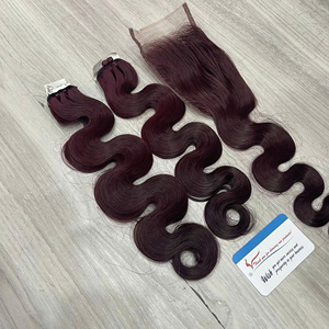 ผมต่อแบบหยักลอนสำหรับต่อผมมนุษย์สีเบอร์กันดี100% - Product Image 6